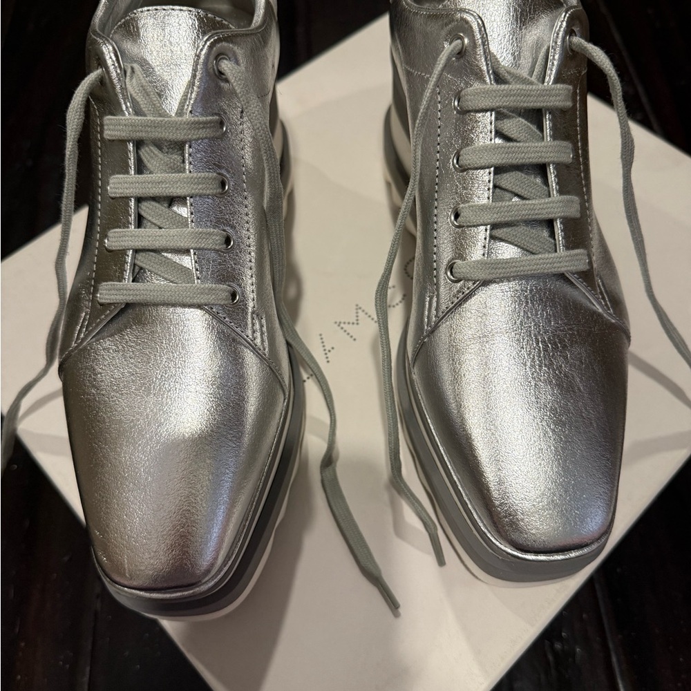Stella Mccartney Elyse Silver Platform Sneakers - image 4